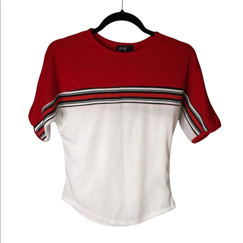 Love | red & white stripe sweater top